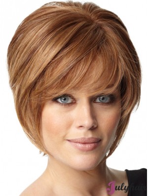 Auburn Straight Chin Length Bobs Capless Cheap Ladies Wigs UK