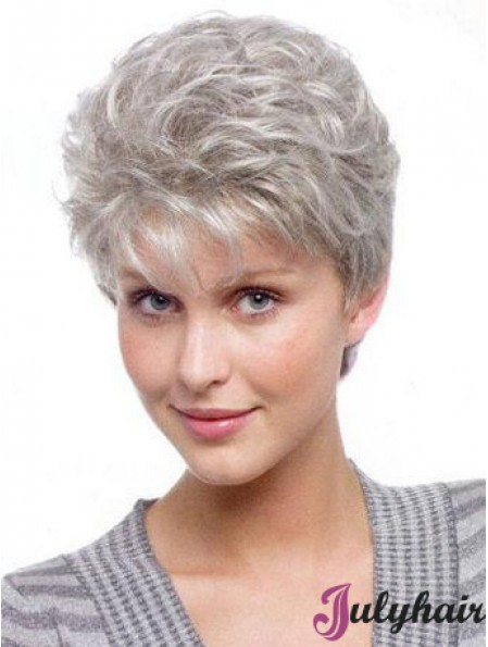 Lightweight Short Silver Grey Wigs for Women