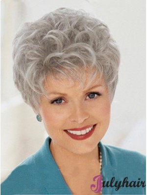 Lightweight Grey Short Wig for Women Over 50