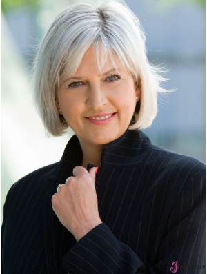 Quality Human Hair Grey Wigs for Seniors