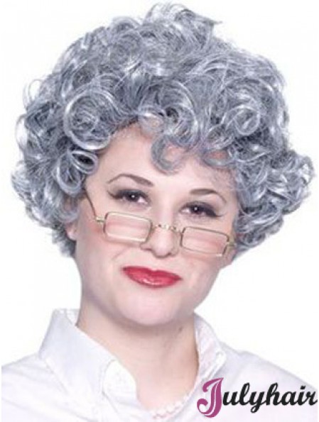 Curly Lace Front 8 inch Best Short Grey Wigs