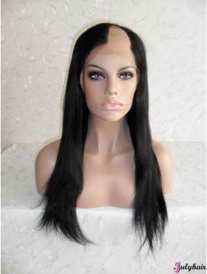 Sleek Black Long Straight U Part Wigs