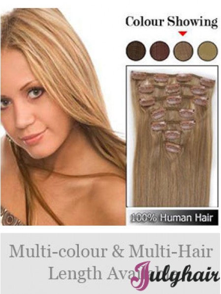 Soft Blonde Straight Remy Human Hair Clip In Hair Extensions