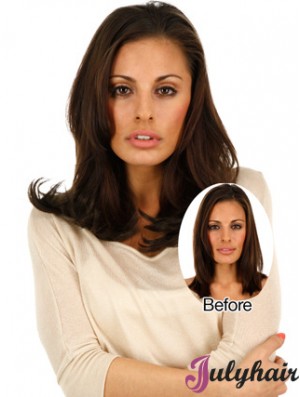 High Quality Brown Straight Remy Human Hair Clip In Hair Extensions