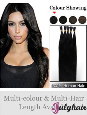 Black Straight Stick/I Tip Hair Extensions