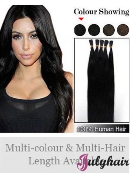 Black Straight Stick/I Tip Hair Extensions