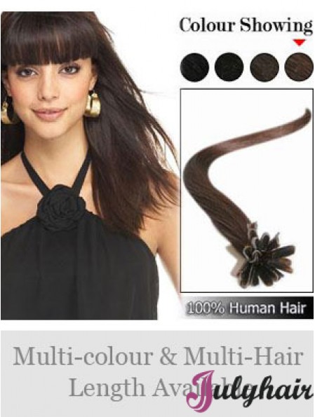 Brown Straight High Quality Nail/U Tip Hair Extensions