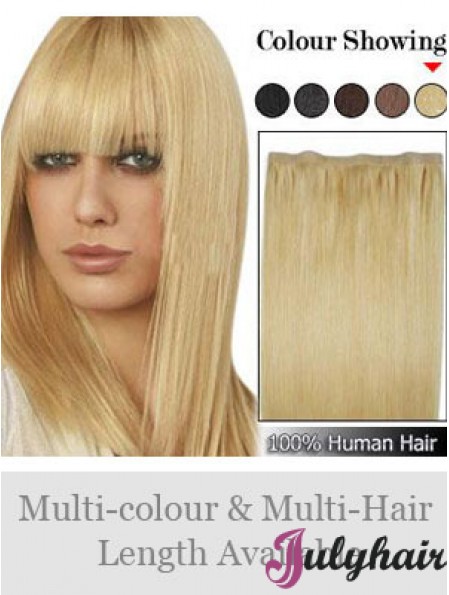 Straight Remy Human Hair Blonde Suitable Weft Extensions