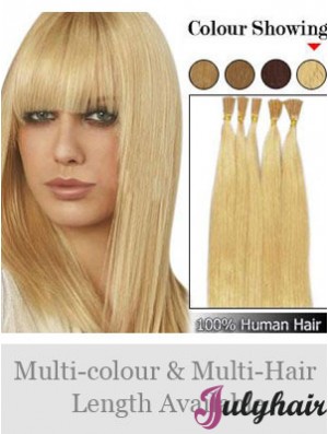 Blonde Straight Stick/I Tip Hair Extensions