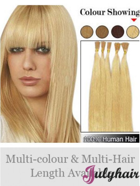 Blonde Straight Stick/I Tip Hair Extensions