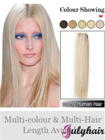 Straight Remy Human Hair Blonde Exquisite Weft Extensions