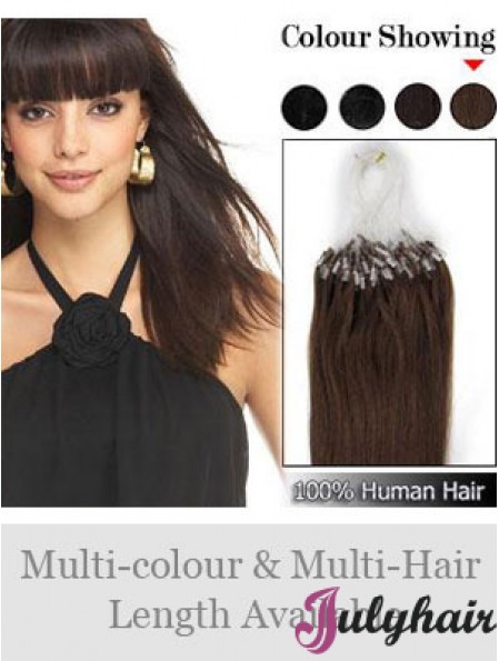 Flexibility Brown Straight Micro Loop Ring Hair Extensions