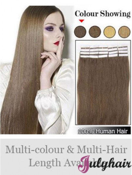 Brown Straight Exquisite Remy Human Hair Tape In Hair Extensions