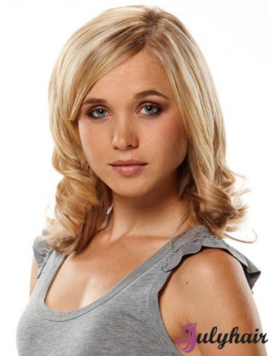 Great Blonde Curly Remy Human Hair Clip In Hair Extensions