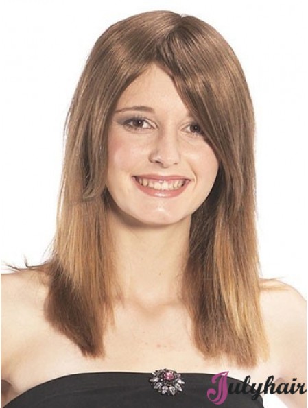 Sassy Straight Brown Long Human Hair Hairpieces