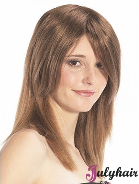 Comfortable Straight Auburn Designed Remy Human Hair Half Wigs Hair Toppers