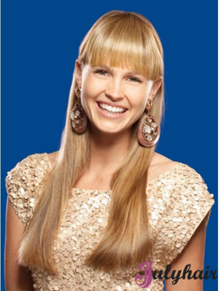 Fashion Blonde Straight Synthetic Clip In Hairpieces