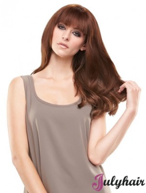 Modern Auburn Straight Remy Human Hair Clip In Hairpieces